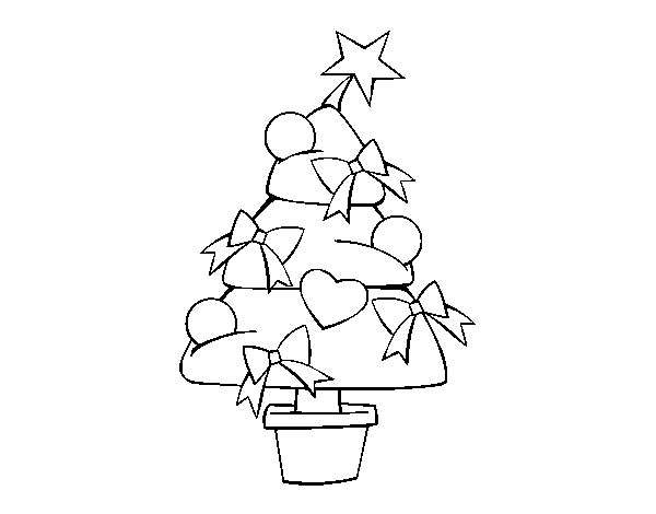 Desenho de Árvore de Natal 3 para Colorir