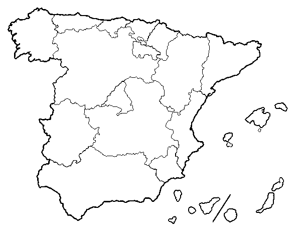 Desenho de As Comunidades Autónomas de Espanha para Colorir