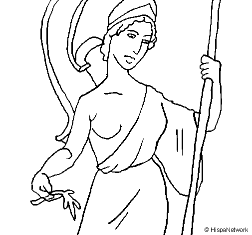 Desenho de Atena para Colorir