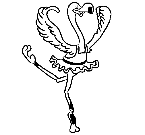 Desenho de Avestruz em ballet para Colorir
