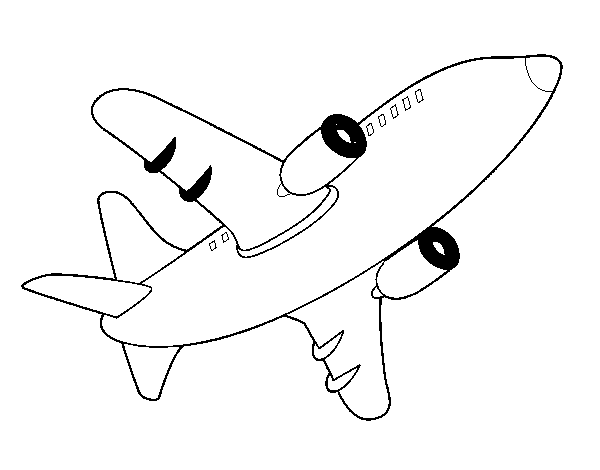 Desenho de Avião a voar para Colorir