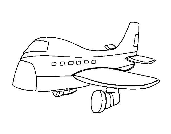 Desenho de Avião comercial para Colorir