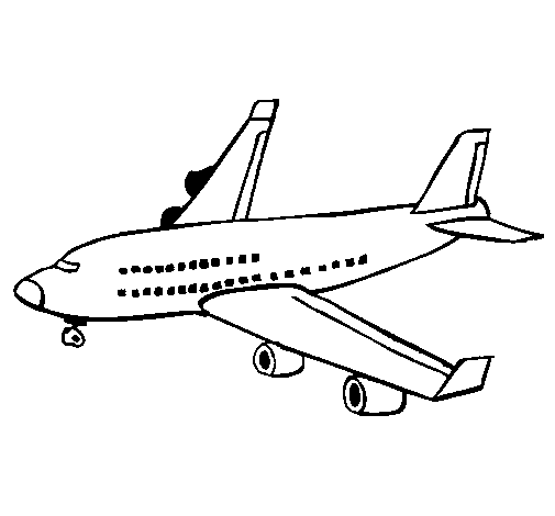 Desenho de Avião de passageiros para Colorir