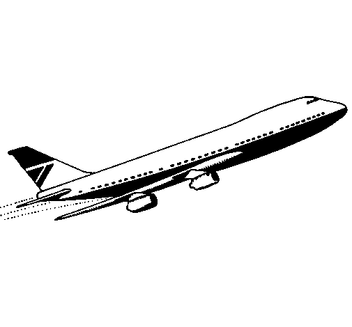 Desenho de Avião no ar para Colorir