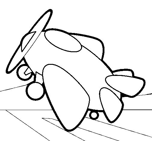Desenho de Avião pequeno para Colorir