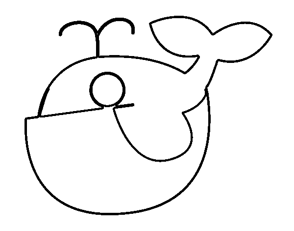 Desenho de Baleia bebé para Colorir