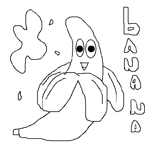 Desenho de Banana para Colorir