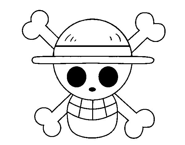 Desenho de Bandeira de chapéu de palha para Colorir