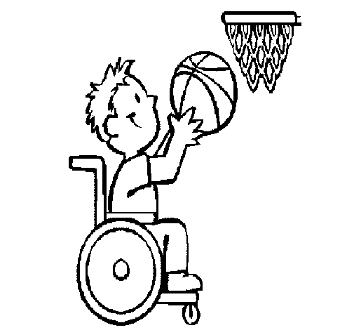 Desenho de Basquete em cadeira de rodas para Colorir