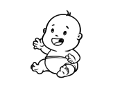 Desenho de Bebê sorrindo para colorear