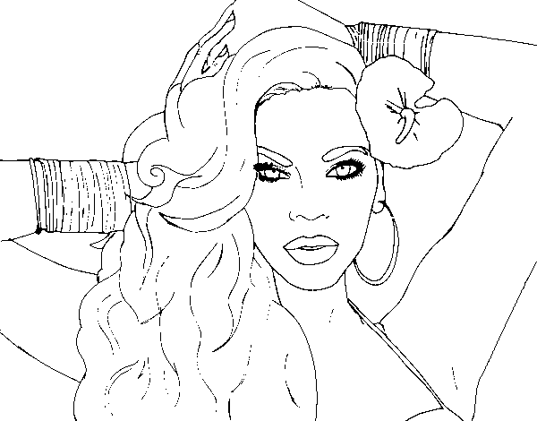Desenho de Beyoncé para Colorir