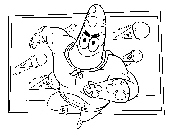 Desenho de Bob Esponja - Super Maneiríssimo para o ataque para Colorir