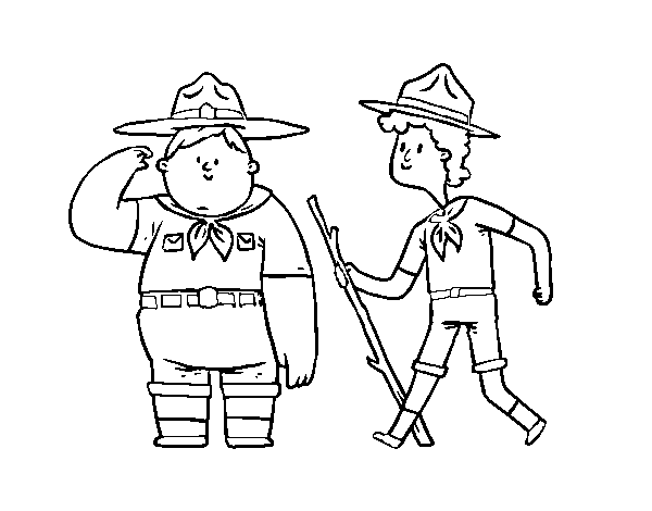 Desenho de Boy Scouts para Colorir