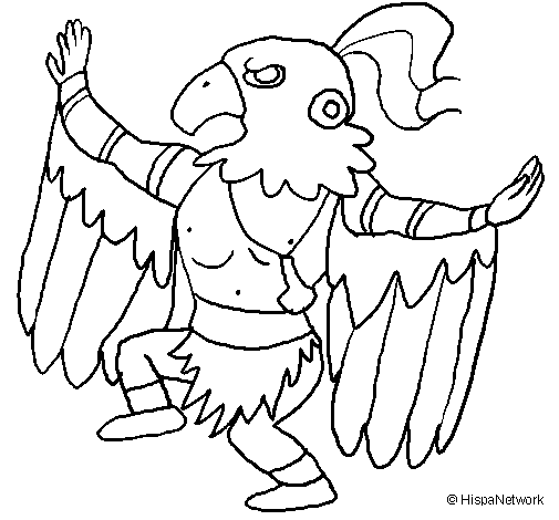Desenho de Bruxo maia para Colorir