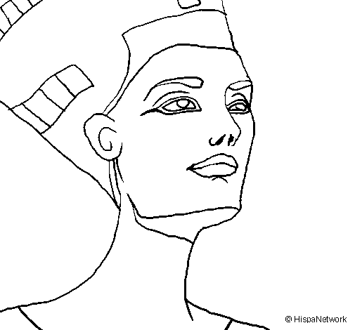 Desenho de Busto de Nefertiti para Colorir