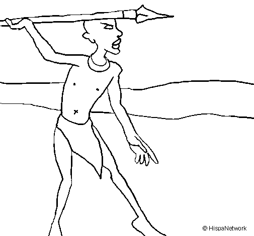 Desenho de Caçador africano II para Colorir