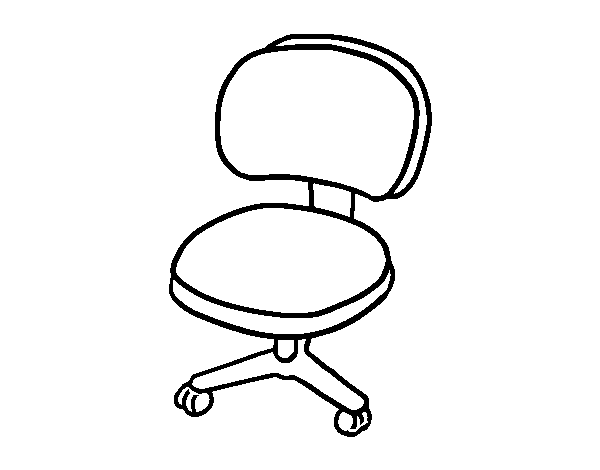 Desenho de Cadeira com rodízios para Colorir