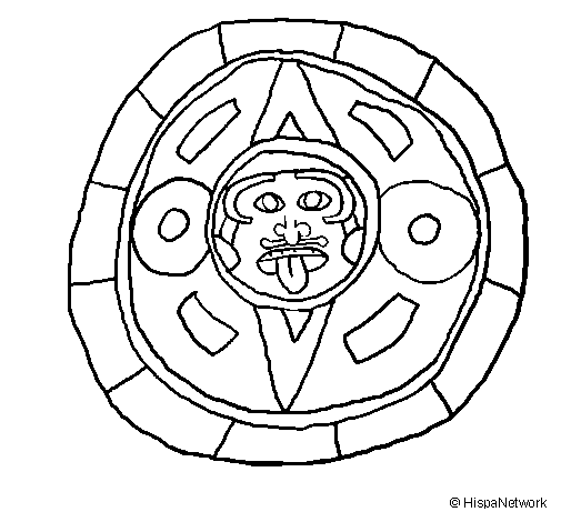 Desenho de Calendário maia para Colorir
