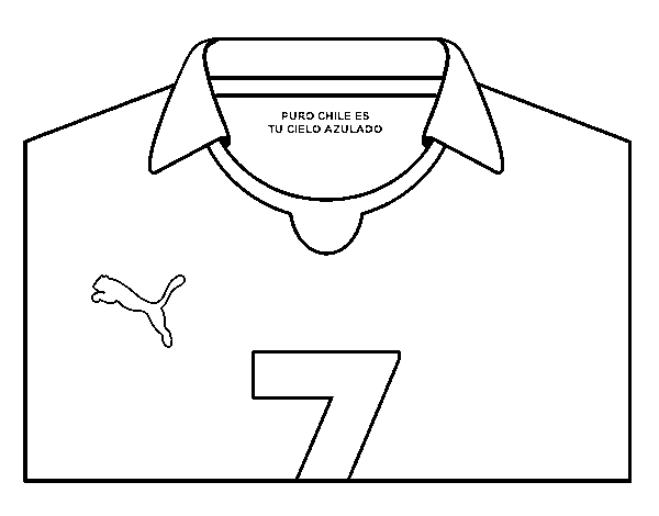 Desenho de Camisa da copa do mundo de futebol 2014 do Chile para Colorir