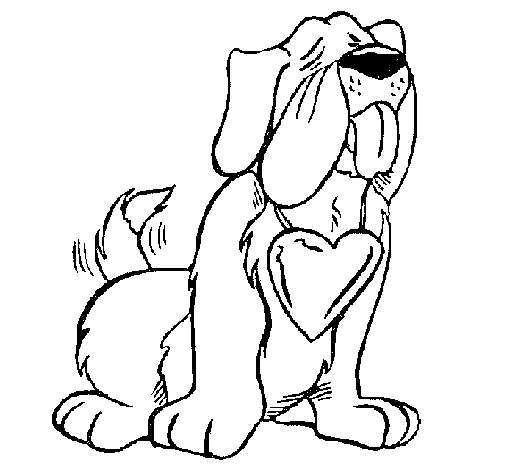 Desenho de Cão apaixonado para Colorir