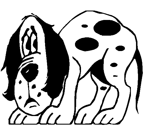 Desenho de Cão assustado para Colorir