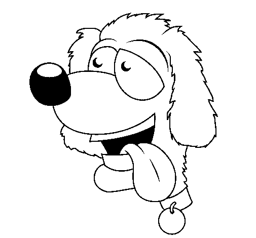 Desenho de Cão com a língua de fora II para Colorir