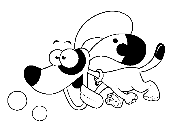 Desenho de Cãozito a correr  para Colorir