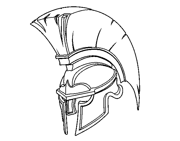 Desenho de Capacete romano de guerreiro para Colorir