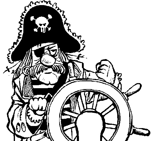 Desenho de Capitão pirata para Colorir
