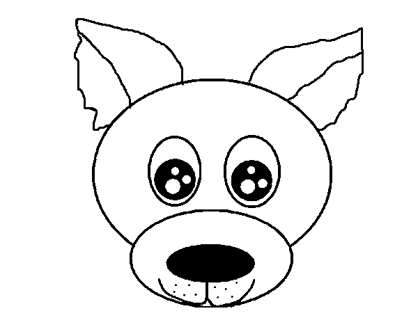 Desenho de Cara de cachorro para Colorir