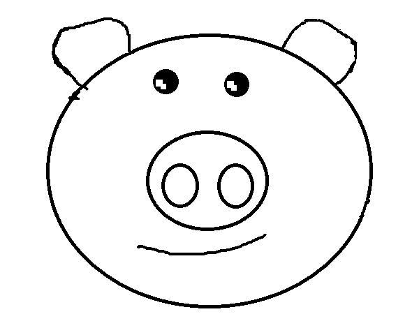 Desenho de Cara de porco para Colorir