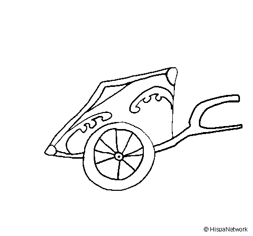 Desenho de Carroça romano para Colorir
