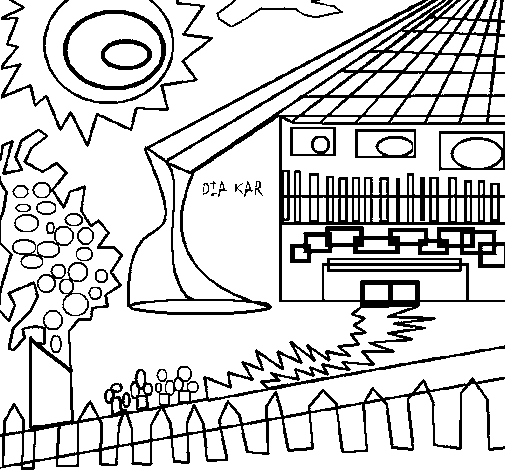 Desenho de Casa japonesa para Colorir