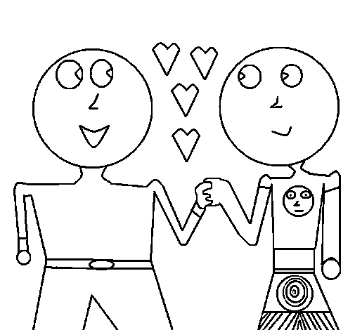 Desenho de Casal de apaixonados 2a para Colorir