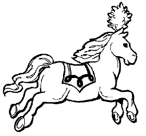 Desenho de Cavalo a correr  para Colorir