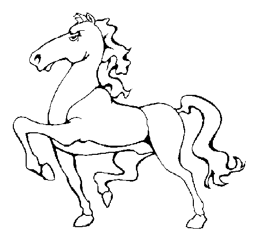 Desenho de Cavalo a desfilar para Colorir