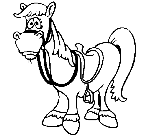 Desenho de Cavalo triste para Colorir