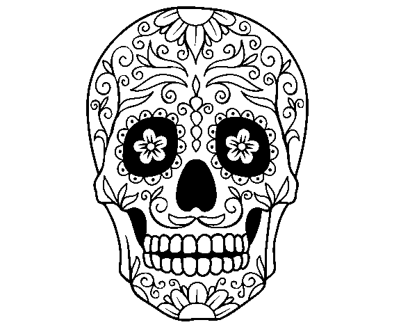 Desenho de Caveira mexicana para Colorir
