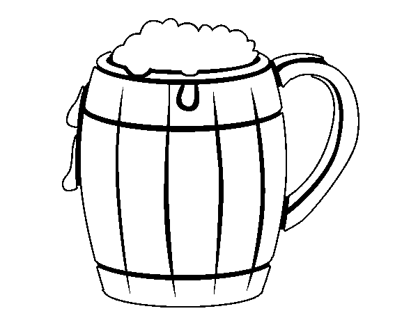 Desenho de Cerveja para Colorir