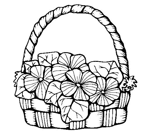 Desenho de Cesta de flores 6 para Colorir