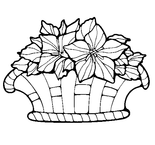 Desenho de Cesta de flores 8 para Colorir