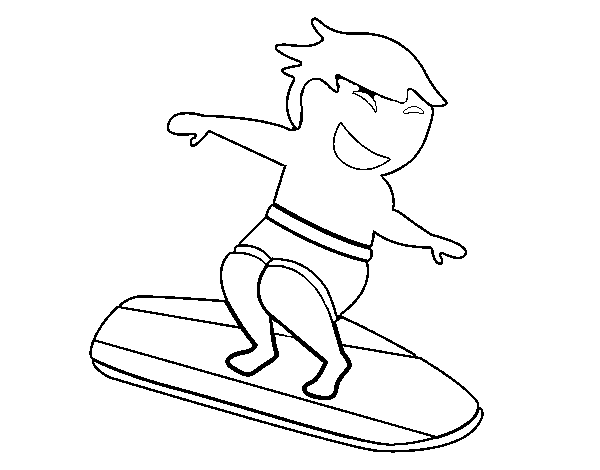 Desenho de Chico surf para Colorir