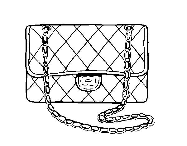 Desenho de Clutch Chanel para Colorir