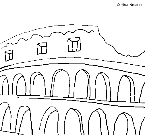 Desenho de Coliseu para Colorir