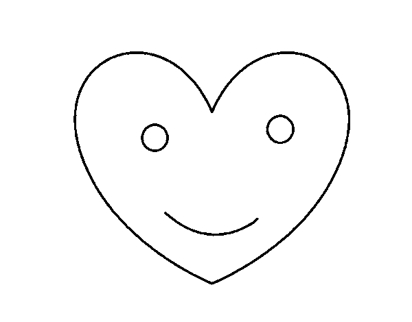 Desenho de Coração feliz para Colorir