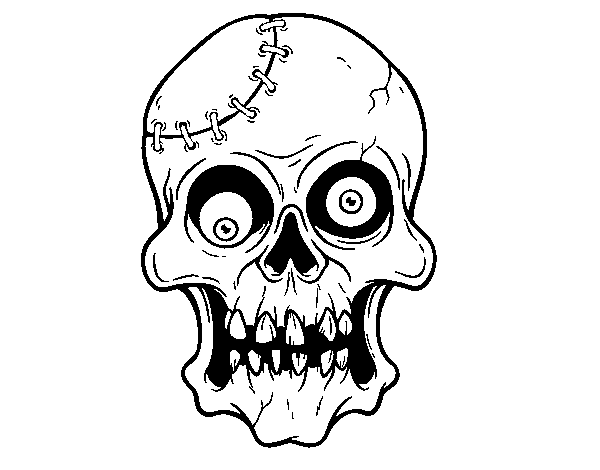 Desenho de Crânio costurado para Colorir