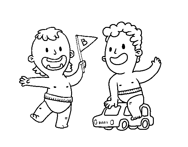 Desenho de Crianças brincando para Colorir
