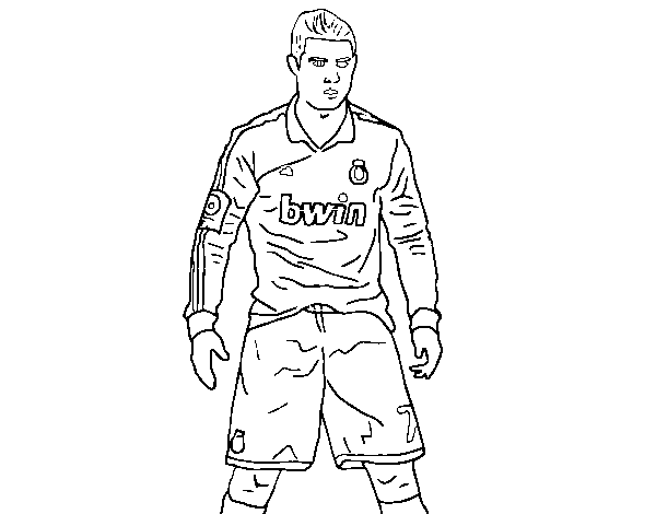Desenho de Cristiano Ronaldo Real Madrid para Colorir