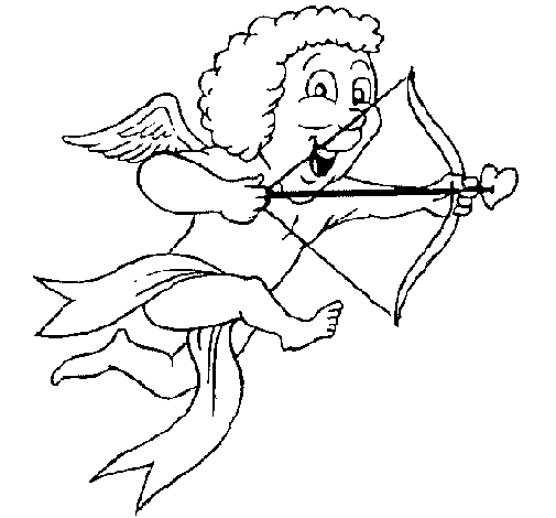 Desenho de Cupido alegre para Colorir