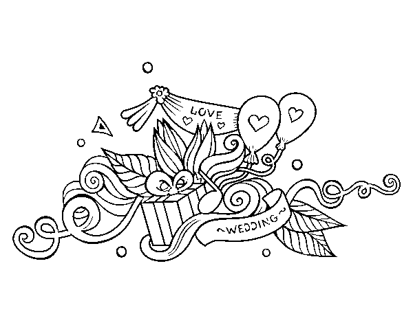 Desenho de  Decoração do casamento para Colorir
